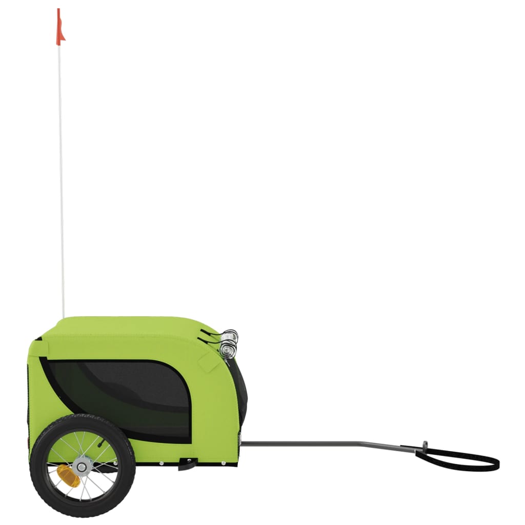 vidaXL Remorque de vélo pour animaux de compagnie vert et noir