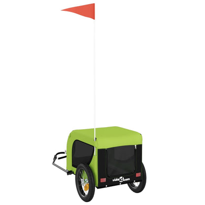 vidaXL Remorque de vélo pour animaux de compagnie vert et noir