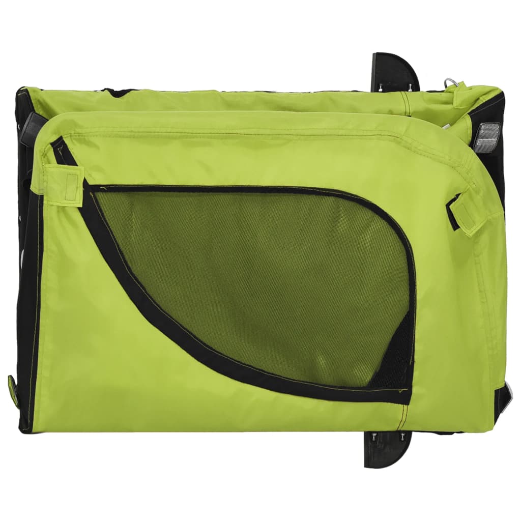 vidaXL Remorque de vélo pour animaux de compagnie vert et noir