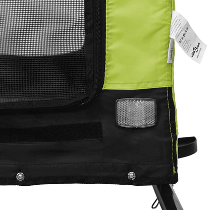 vidaXL Remorque de vélo pour animaux de compagnie vert et noir
