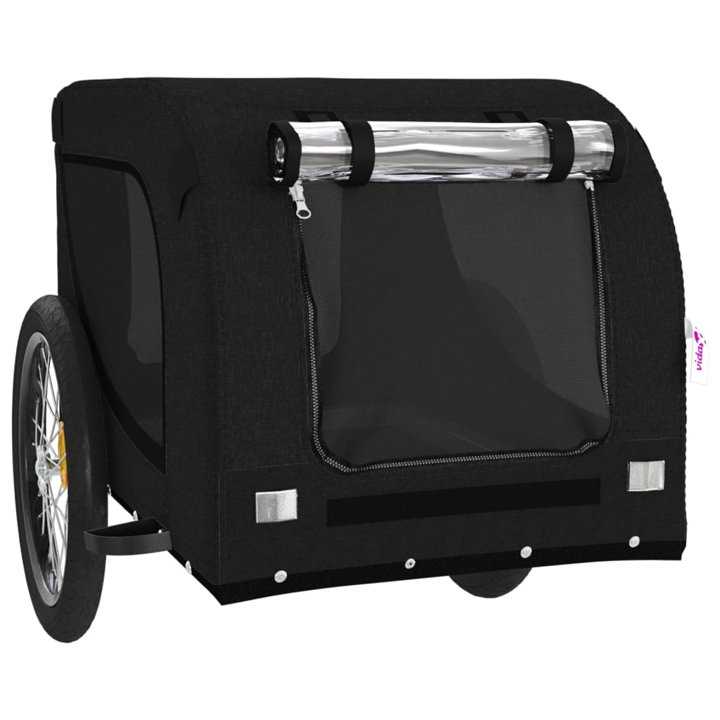 vidaXL Remorque de vélo pour animaux de compagnie noir