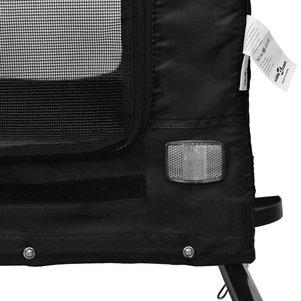 vidaXL Remorque de vélo pour animaux de compagnie noir