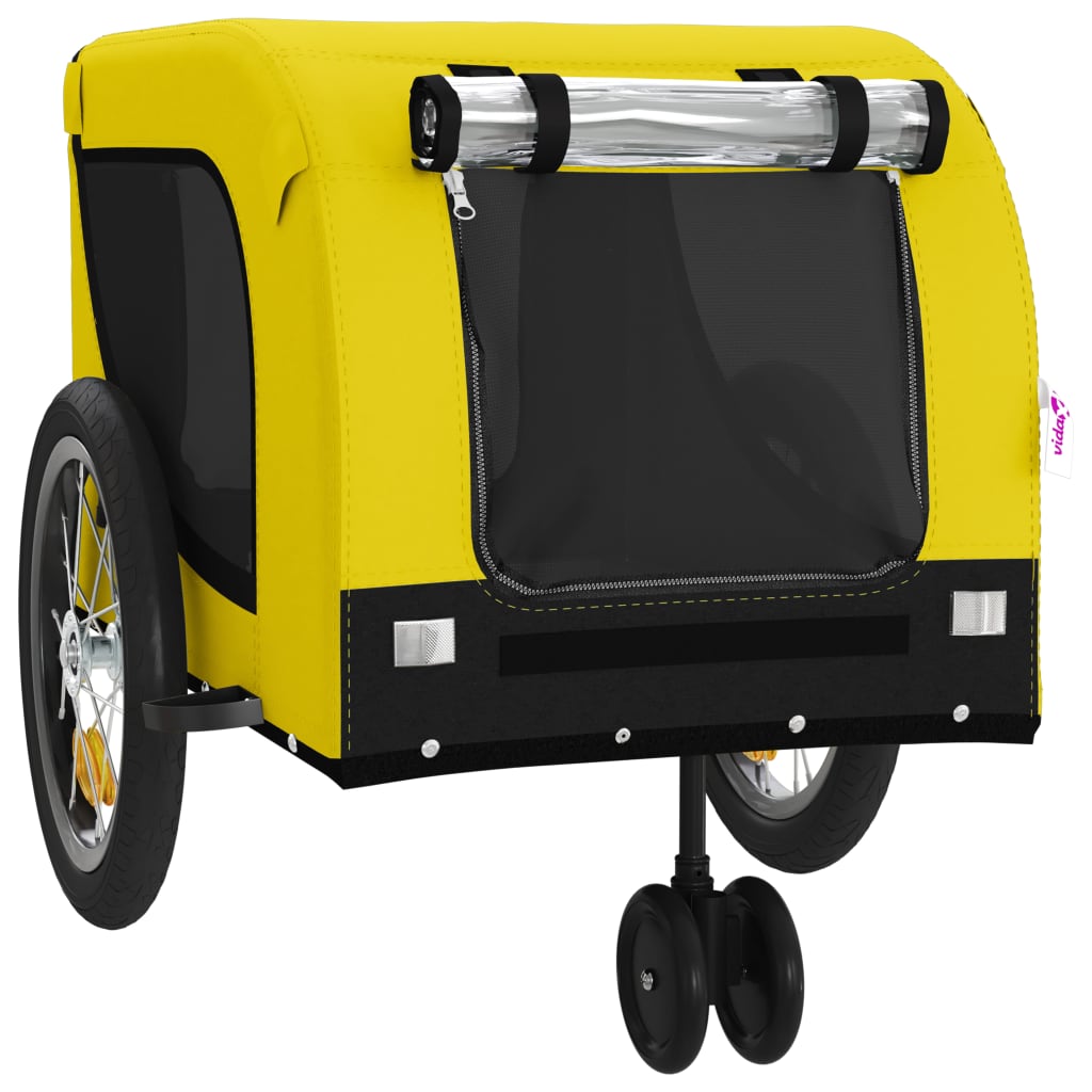 vidaXL Remorque de vélo pour animaux de compagnie jaune et noir