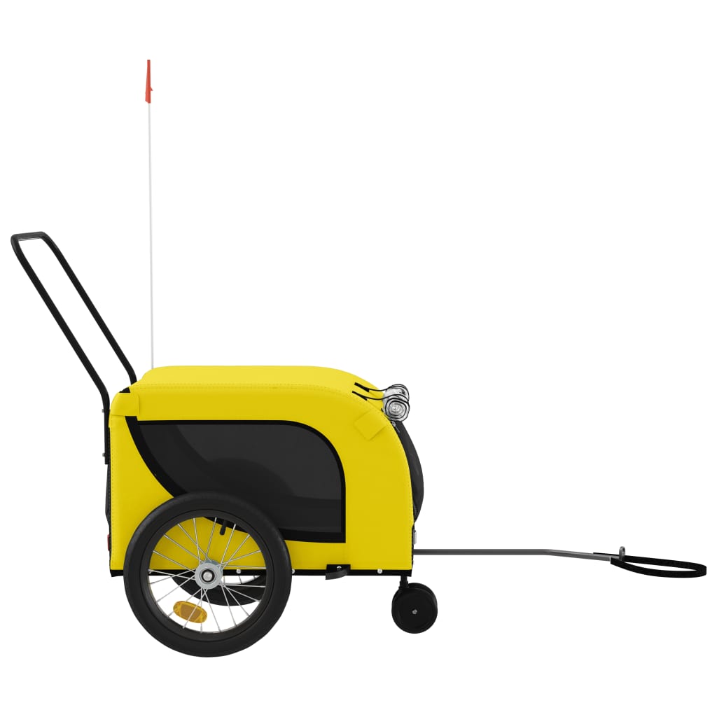 vidaXL Remorque de vélo pour animaux de compagnie jaune et noir