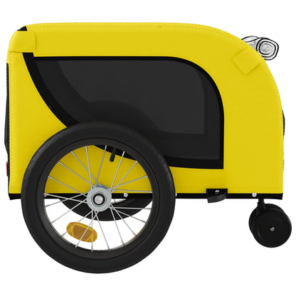 vidaXL Remorque de vélo pour animaux de compagnie jaune et noir