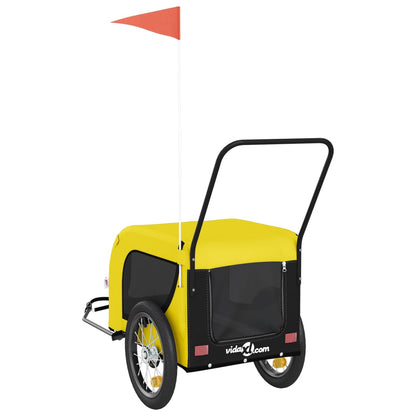 vidaXL Remorque de vélo pour animaux de compagnie jaune et noir
