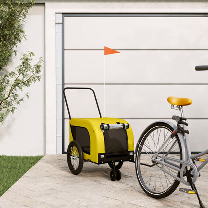 vidaXL Remorque de vélo pour animaux de compagnie jaune et noir