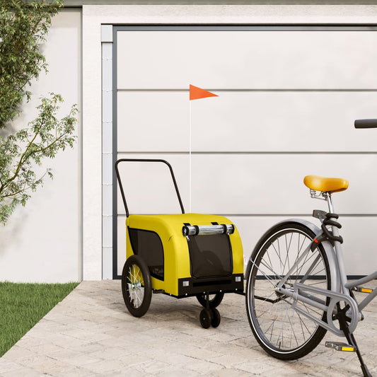 vidaXL Remorque de vélo pour animaux de compagnie jaune et noir