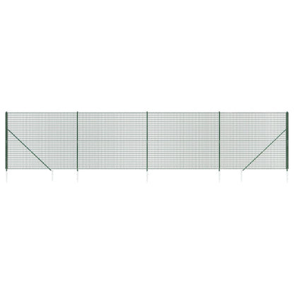 vidaXL Clôture en treillis métallique et piquet d'ancrage vert 2,2x10m