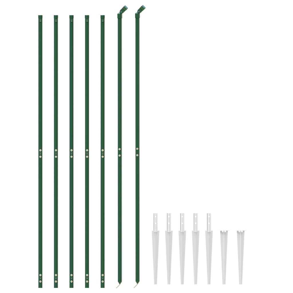 vidaXL Clôture en treillis métallique et piquet d'ancrage vert 2,2x10m