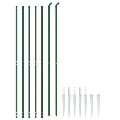 vidaXL Clôture en treillis métallique et piquet d'ancrage vert 2,2x10m