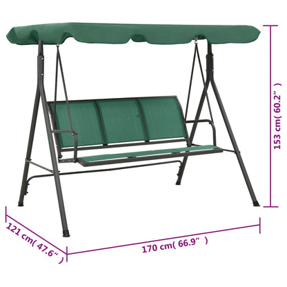 vidaXL Balancelle de jardin vert 170 cm textilène et acier