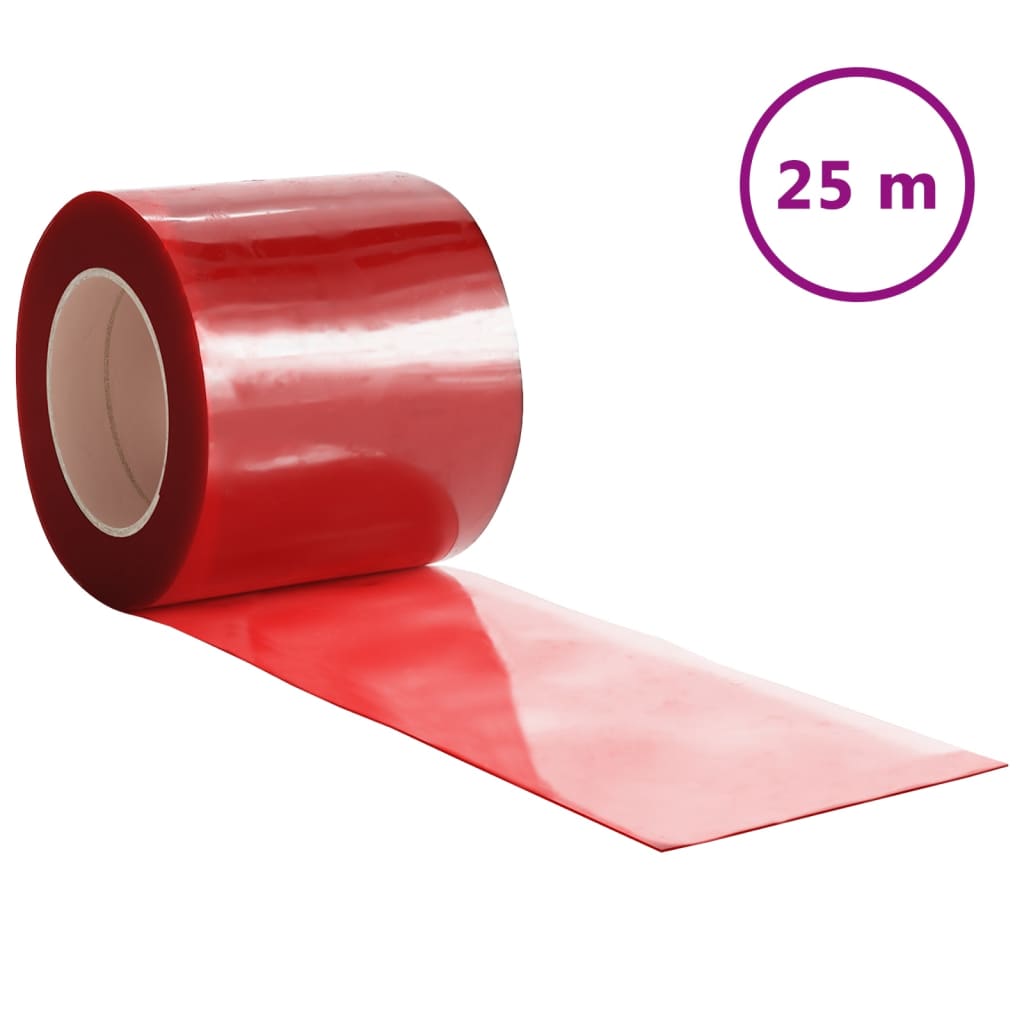vidaXL Rideau de porte rouge 200 mmx1,6 mm 25 m PVC