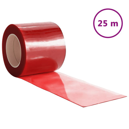 vidaXL Rideau de porte rouge 200 mmx1,6 mm 25 m PVC