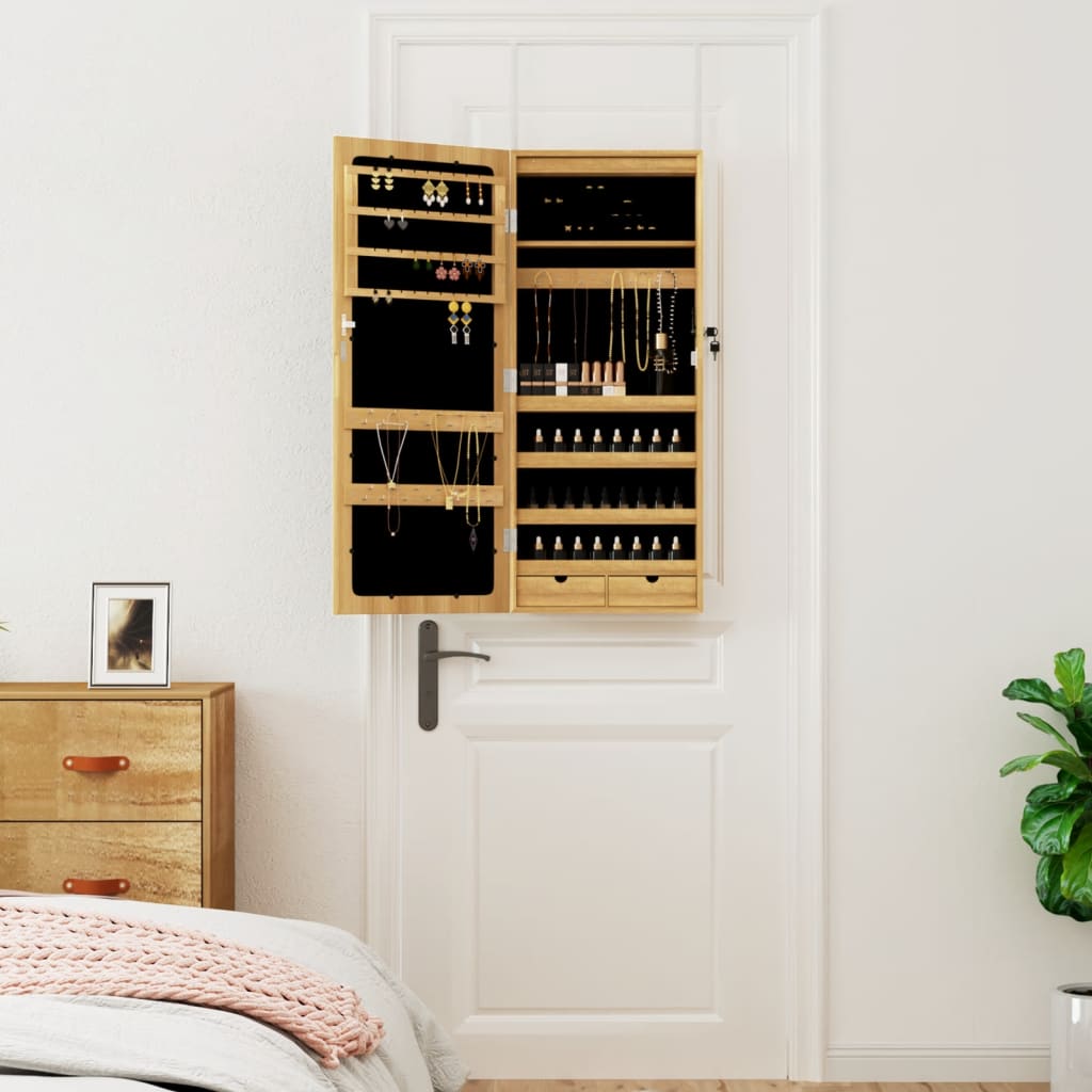 vidaXL Armoire à bijoux avec miroir et éclairage LED mural