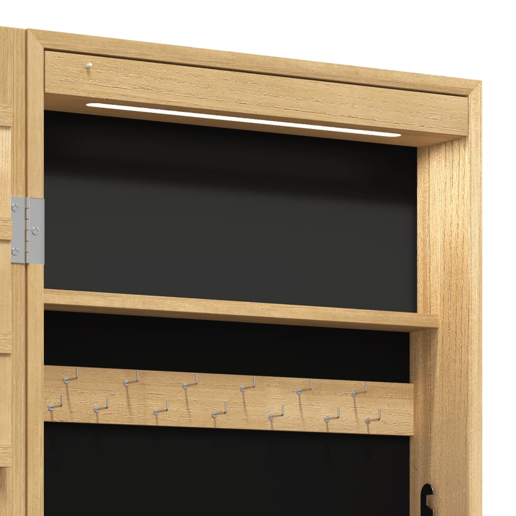 vidaXL Armoire à bijoux avec miroir et éclairage LED mural