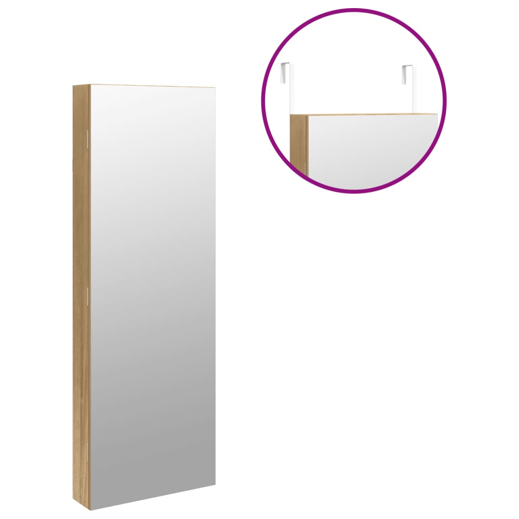 vidaXL Armoire à bijoux avec miroir et éclairage LED mural