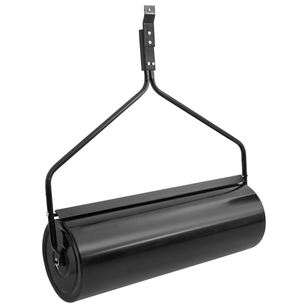 vidaXL Rouleau à gazon de jardin noir 63 L fer