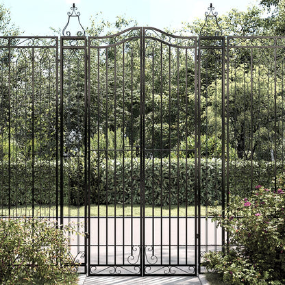 vidaXL Portail de jardin noir 121x8x200 cm fer forgé