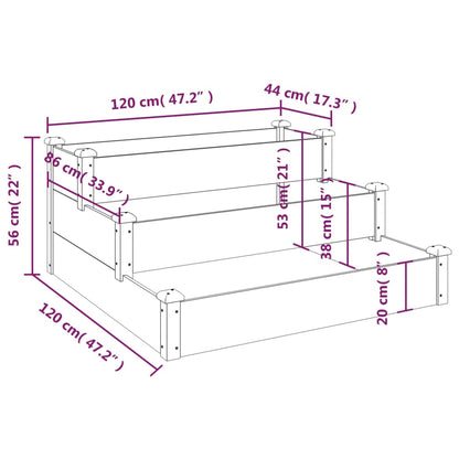 vidaXL Lit surélevé de jardin gris 120x120x56 cm bois massif de sapin