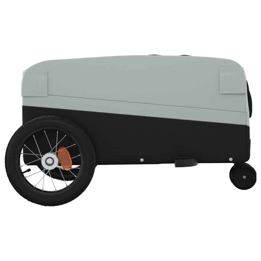 vidaXL Remorque de vélo noir et gris 30 kg fer