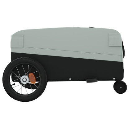 vidaXL Remorque de vélo noir et gris 30 kg fer