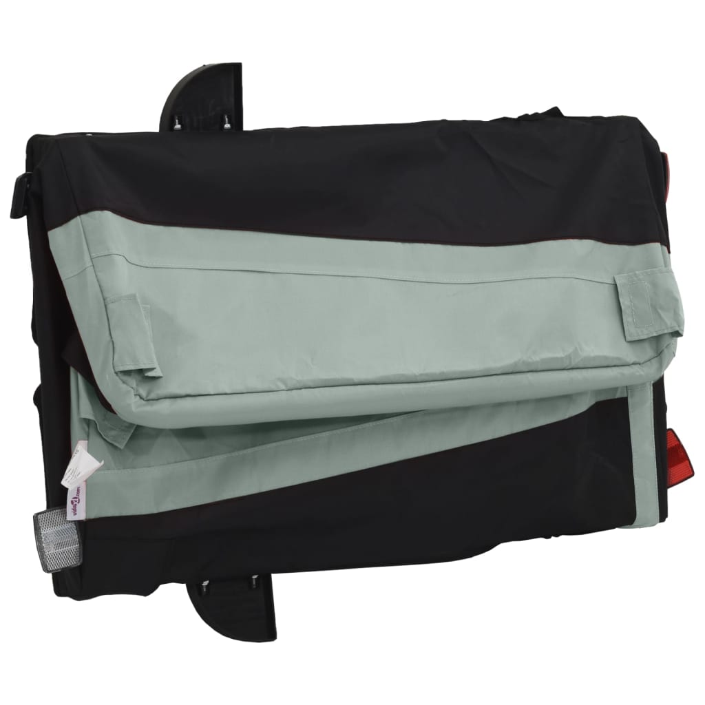 vidaXL Remorque de vélo noir et gris 30 kg fer