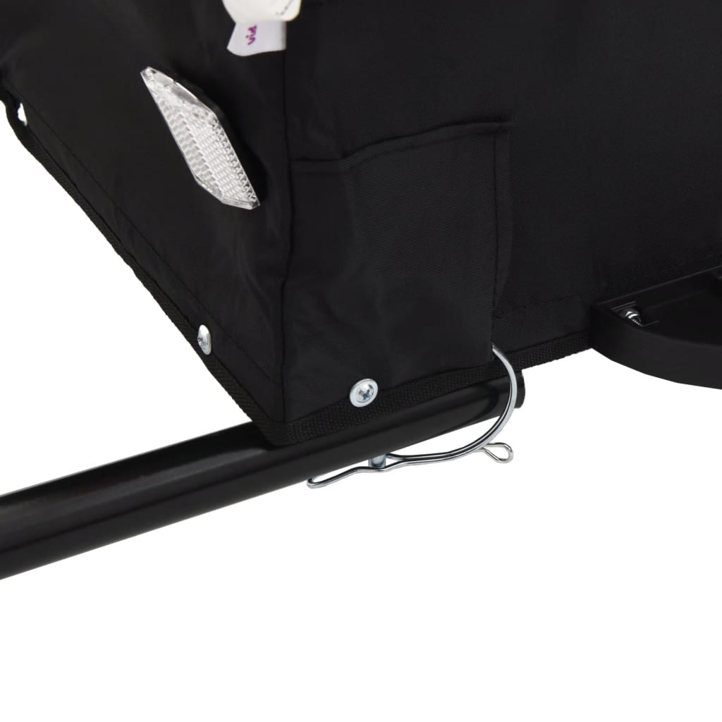 vidaXL Remorque de vélo noir et bleu 30 kg fer