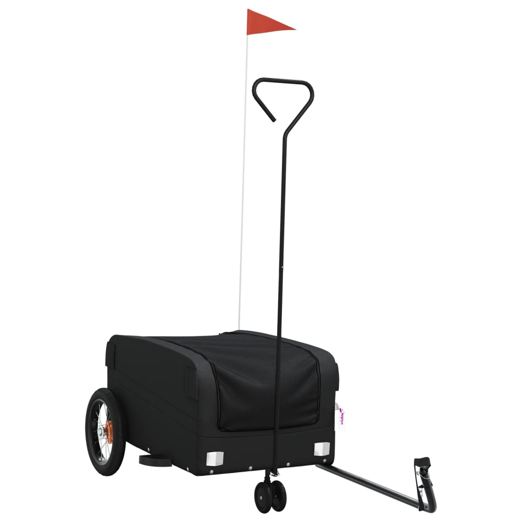 vidaXL Remorque de vélo noir 30 kg fer