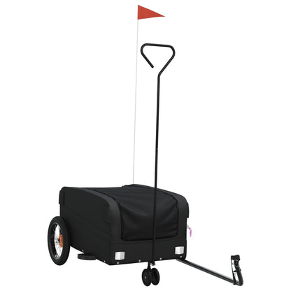 vidaXL Remorque de vélo noir 30 kg fer