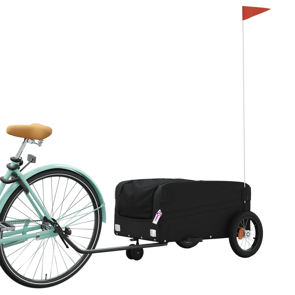 vidaXL Remorque de vélo noir 30 kg fer