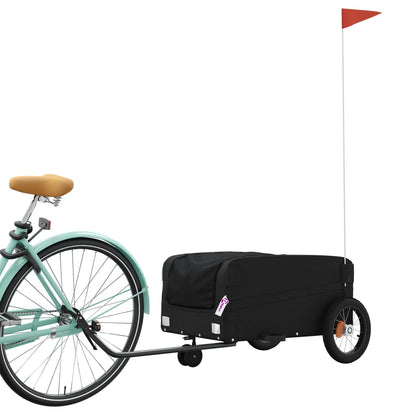 vidaXL Remorque de vélo noir 30 kg fer