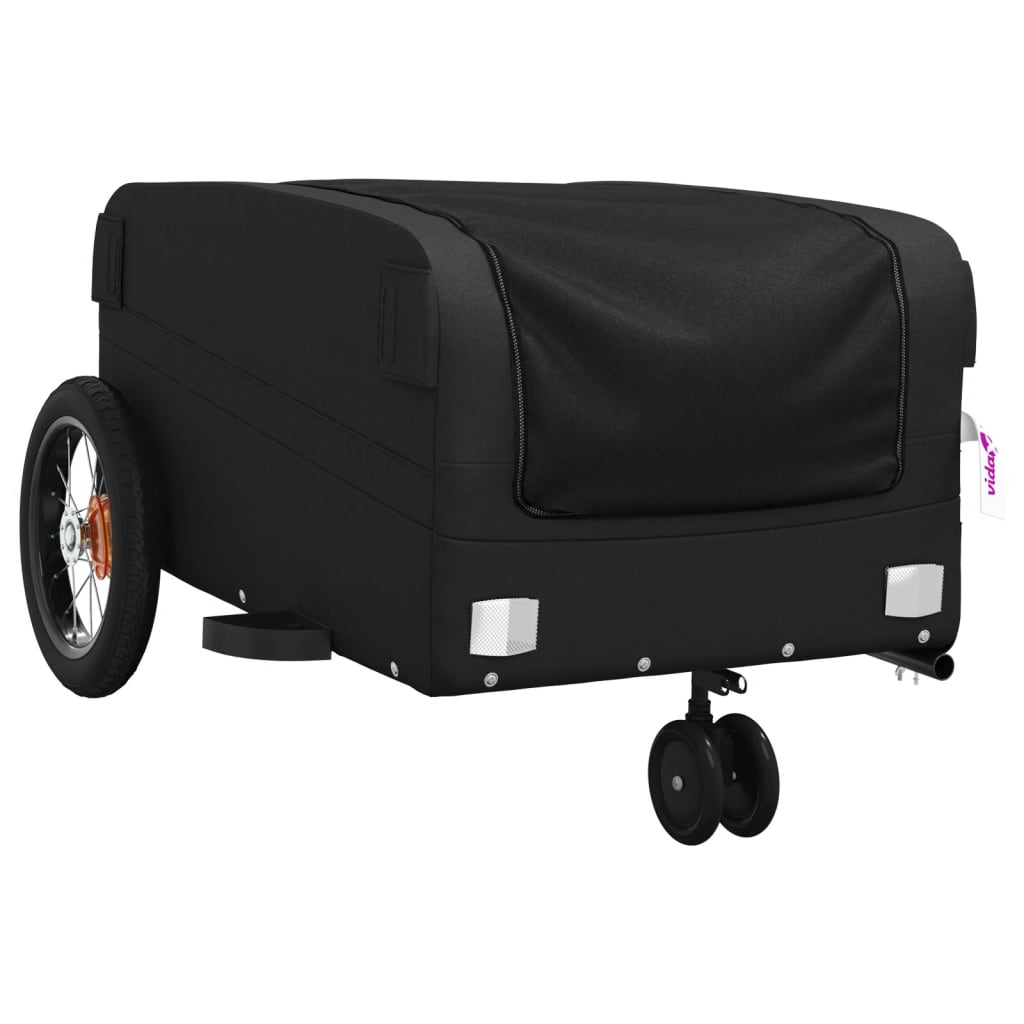 vidaXL Remorque de vélo noir 30 kg fer