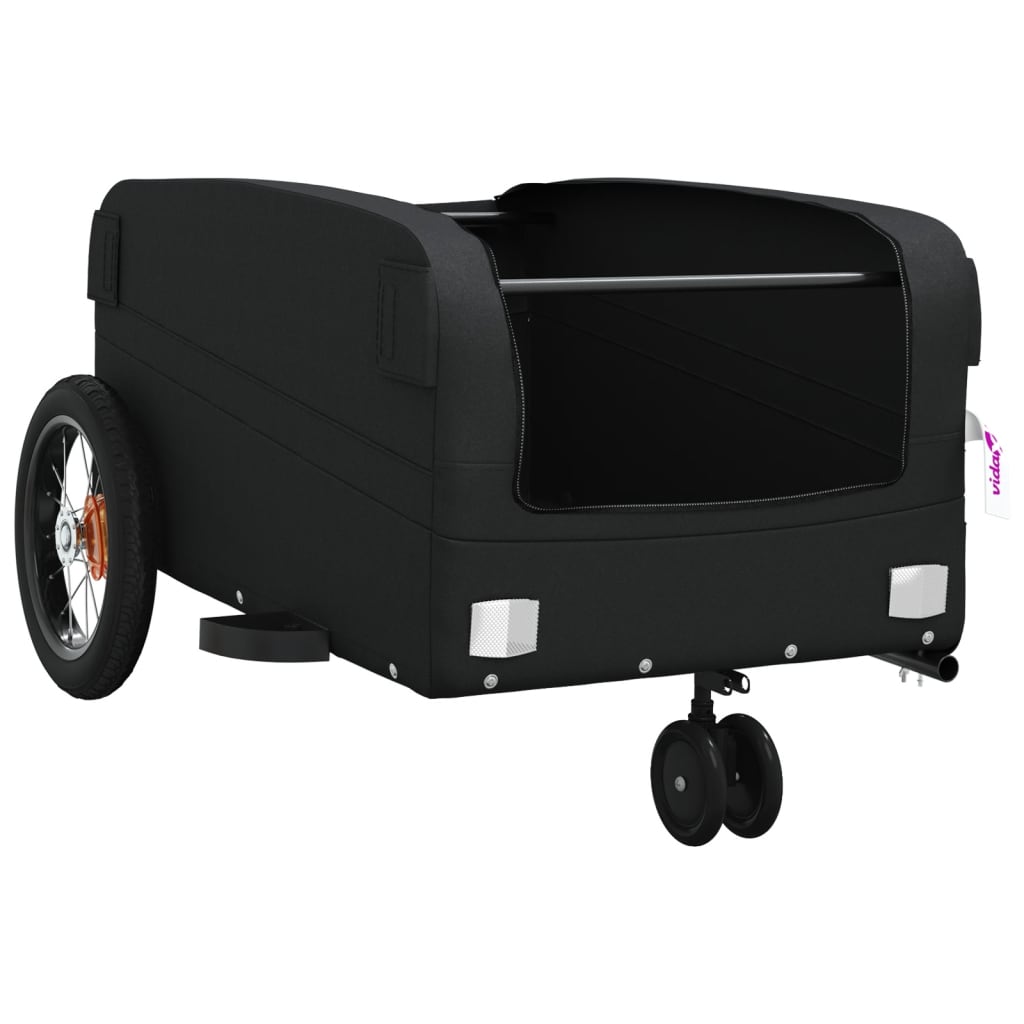 vidaXL Remorque de vélo noir 30 kg fer