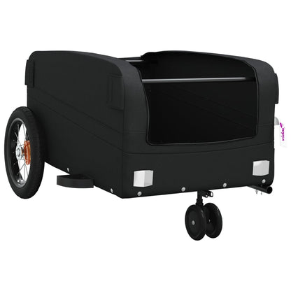 vidaXL Remorque de vélo noir 30 kg fer