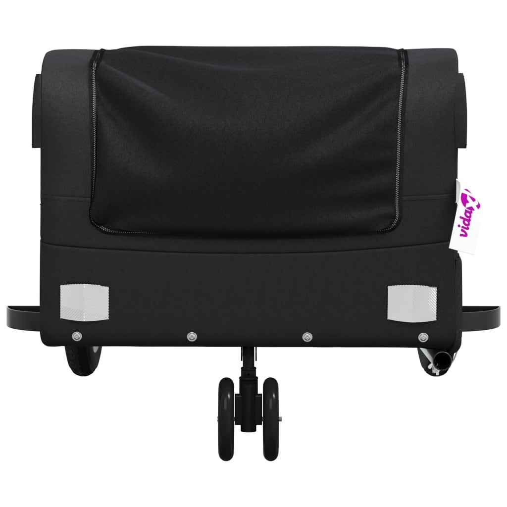 vidaXL Remorque de vélo noir 30 kg fer