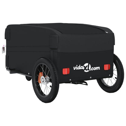 vidaXL Remorque de vélo noir 30 kg fer