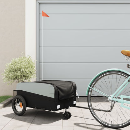 vidaXL Remorque de vélo noir 30 kg fer
