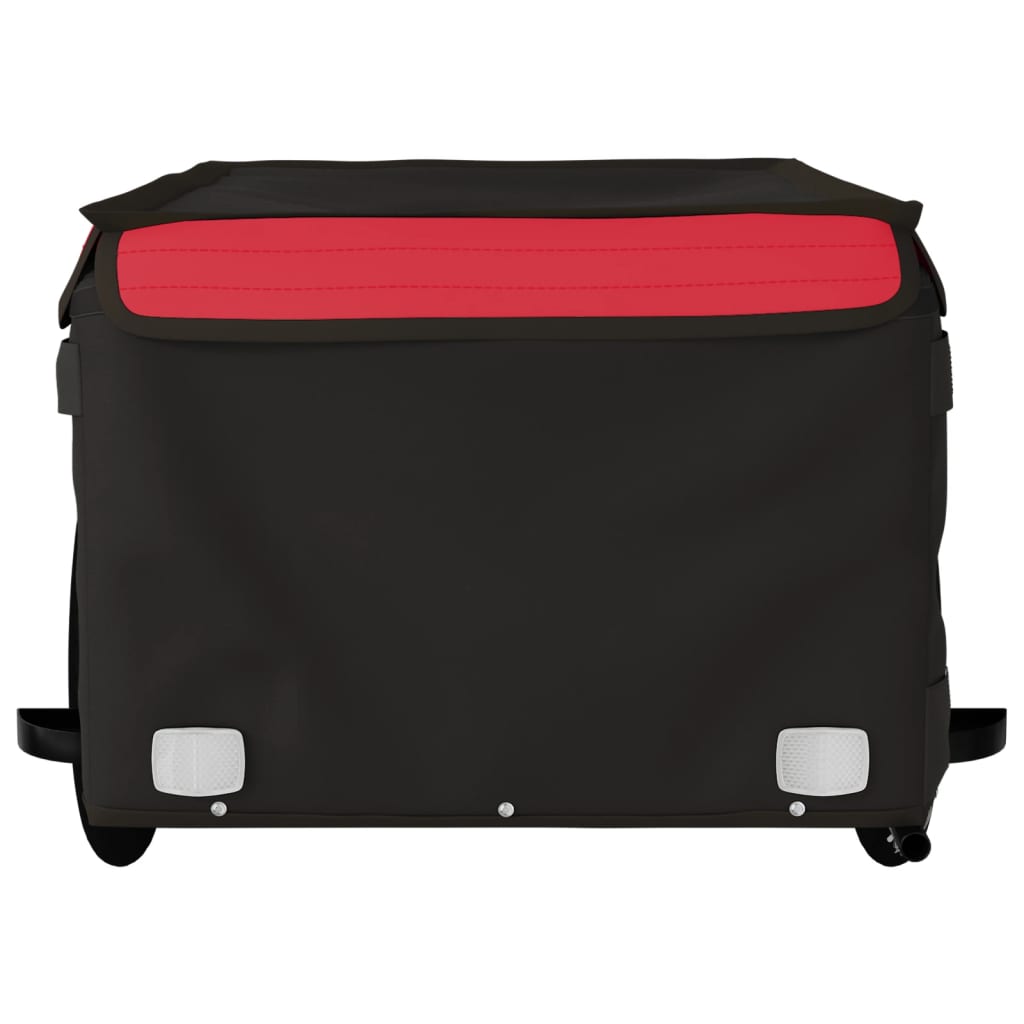 vidaXL Remorque de vélo noir et rouge 45 kg fer