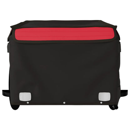 vidaXL Remorque de vélo noir et rouge 45 kg fer