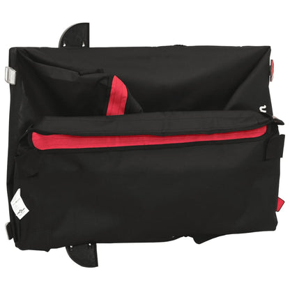 vidaXL Remorque de vélo noir et rouge 45 kg fer