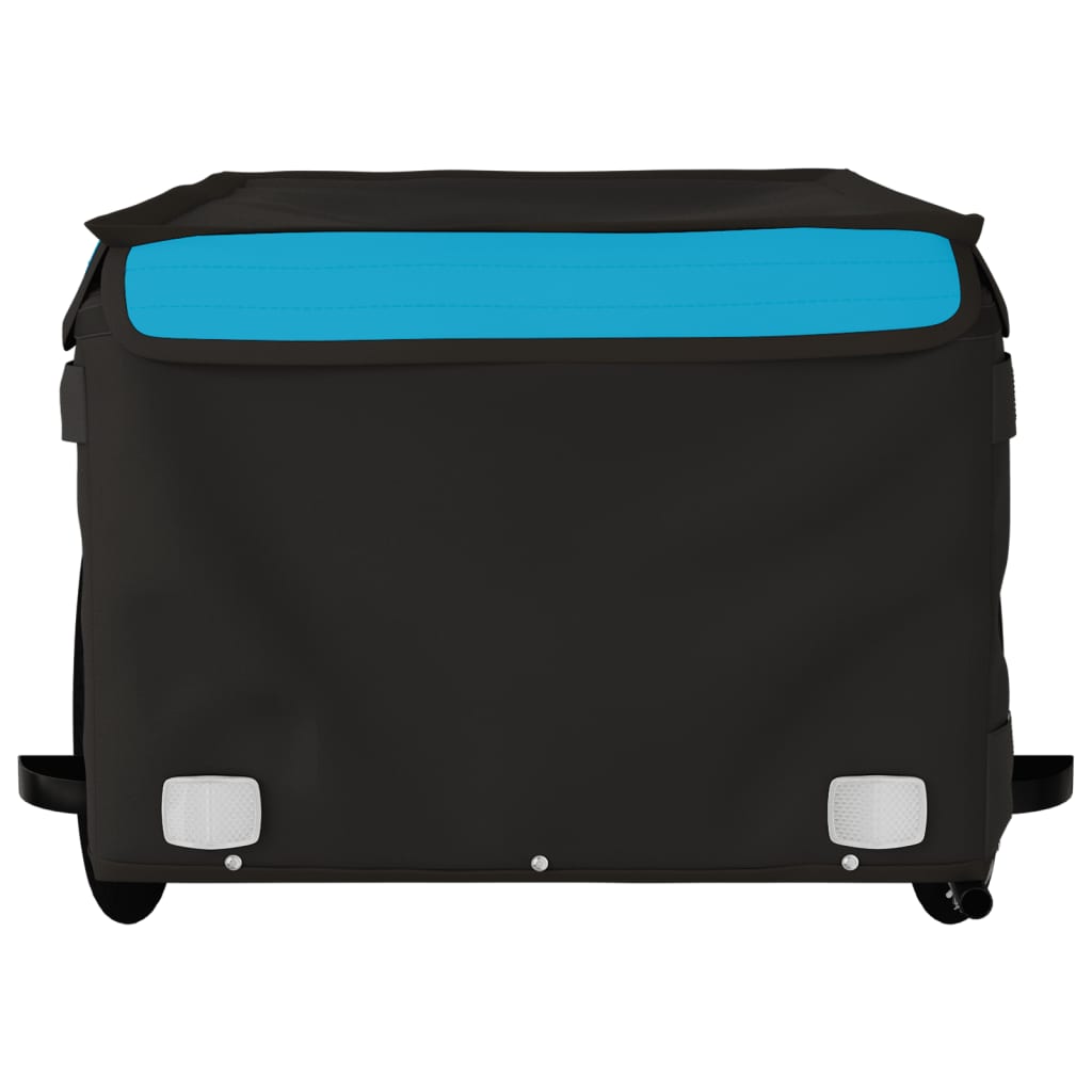 vidaXL Remorque de vélo noir et bleu 45 kg fer