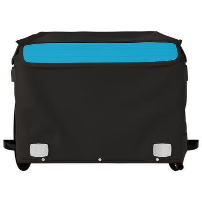 vidaXL Remorque de vélo noir et bleu 45 kg fer