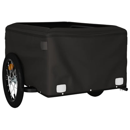 vidaXL Remorque de vélo noir et bleu 45 kg fer