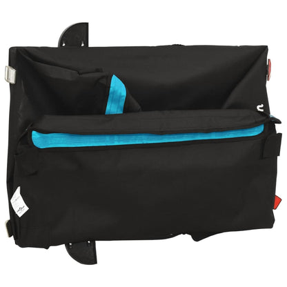 vidaXL Remorque de vélo noir et bleu 45 kg fer