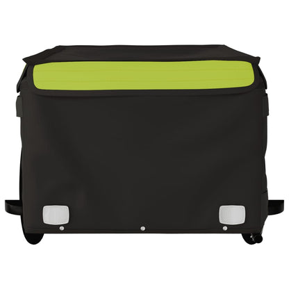 vidaXL Remorque de vélo noir et vert 45 kg fer