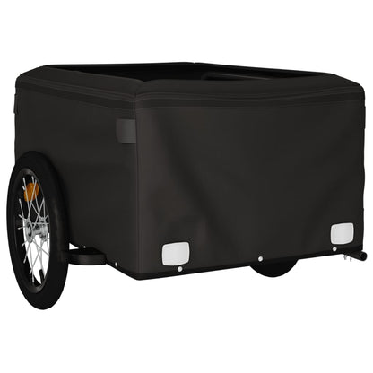 vidaXL Remorque de vélo noir et vert 45 kg fer