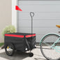 vidaXL Remorque de vélo noir et rouge 30 kg fer