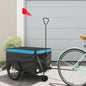 vidaXL Remorque de vélo noir et bleu 30 kg fer