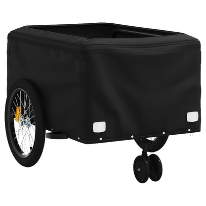 vidaXL Remorque de vélo noir et rouge 45 kg fer